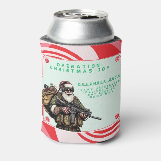 Grappige Militair/Kerstman Blikjeskoeler (Blikje Achterkant)