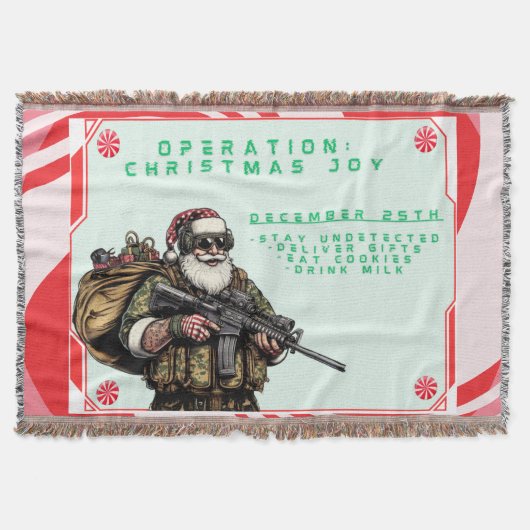 Grappige Militair/Kerstman Deken (Voorkant)