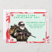 Grappige Militair/Kerstman Feestdagenkaart (Voorkant / Achterkant)