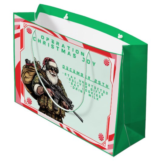 Grappige Militair/Kerstman Groot Cadeauzakje (Achterkant Gekanteld)
