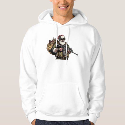Grappige Militair/Kerstman Hoodie (Voorkant)