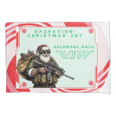 Grappige Militair/Kerstman Kussensloop (Voorkant)