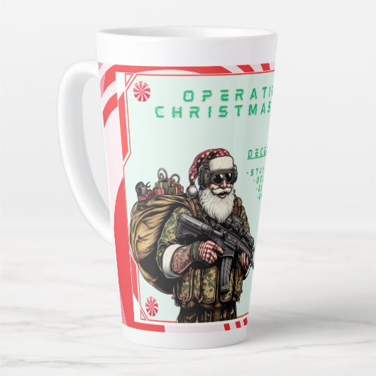 Grappige Militair/Kerstman Latte Mok (Linkerhoek)