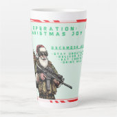 Grappige Militair/Kerstman Latte Mok (Voorkant)