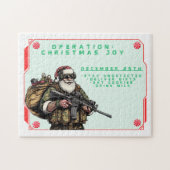 Grappige Militair/Kerstman Legpuzzel (Horizontaal)