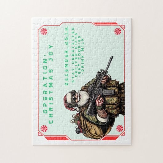 Grappige Militair/Kerstman Legpuzzel (Verticaal)