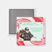 Grappige Militair/Kerstman Magneet (Voorkant / Achterkant)