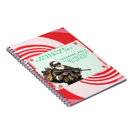 Grappige Militair/Kerstman Notitieboek (Rechterzijde)