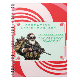Grappige Militair/Kerstman Notitieboek