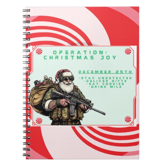 Grappige Militair/Kerstman Notitieboek (Voorkant)