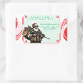 Grappige Militair/Kerstman Rechthoekige Sticker (Tas)