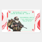 Grappige Militair/Kerstman Rechthoekige Sticker (Voorkant)