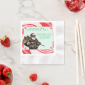 Grappige Militair/Kerstman Servet (Insitu)