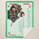 Grappige Militair/Kerstman Sherpa Deken (Voorkant)