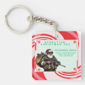 Grappige Militair/Kerstman Sleutelhanger (voorkant)