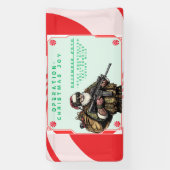 Grappige Militair/Kerstman Spandoek (Verticaal)