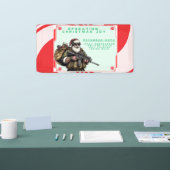 Grappige Militair/Kerstman Spandoek (Beurs)