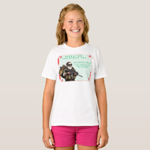 Grappige Militair/Kerstman T-shirt