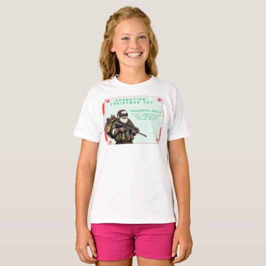 Grappige Militair/Kerstman T-shirt (Voorkant volledig)
