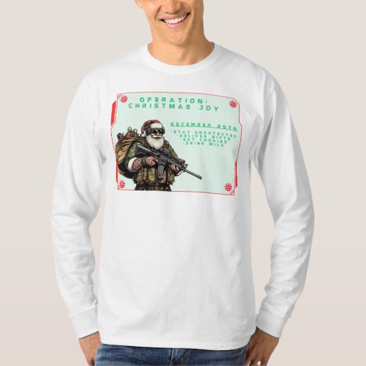 Grappige Militair/Kerstman T-shirt (Voorkant)