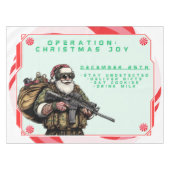 Grappige Militair/Kerstman Tafelkleed (Voorkant (Horizontaal))
