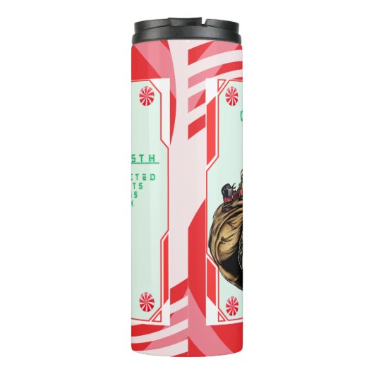 Grappige Militair/Kerstman Thermosbeker (Achterkant)