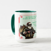 Grappige Militaire Kerstmis/Santa mok (Voorkant links)