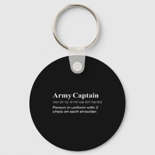 Grappige Militaire Leger Kapitein Definitie Cadeau Sleutelhanger