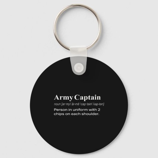 Grappige Militaire Leger Kapitein Definitie Cadeau Sleutelhanger (Voorkant)