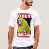 Grappige Militaire Macaw Parrot - Vogelkunst T-shirt (Voorkant)