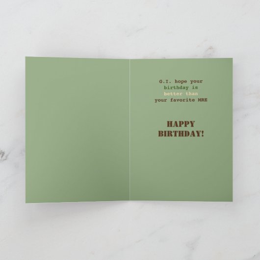 Grappige militaire verjaardag Knock Knock Joke Kaart (Binnen)