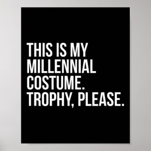 Grappige Millennial Kostuum Wedstrijd Halloween Sh Poster