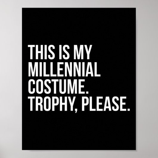 Grappige Millennial Kostuum Wedstrijd Halloween Sh Poster (Voorkant)