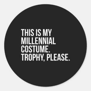 Grappige Millennial Kostuum Wedstrijd Halloween Sh Ronde Sticker