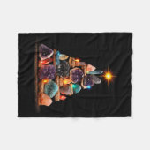 Grappige Mineralen Kerstboom Grafische Kristallen Fleece Deken (Voorkant (Horizontaal))