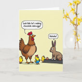 Grappige Mini Eieren Scene Kaart (Gele Bloem)
