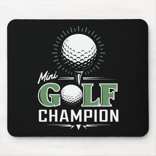 Grappige Mini Golf Miniatuur Golf Kampioen Golfer Muismat (Voorkant)