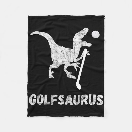 Grappige Mini Golf Speler Golf Dinosaurus Golfer T Fleece Deken (Voorkant)