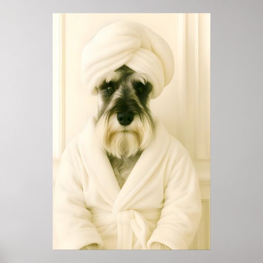 Grappige Miniatuur Schnauzer Badkamer Print (Voorkant)