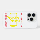 Grappige Minimaal Laag Batterij Waarschuwings Tele iPhone Hoesje (Achterkant horizontaal)