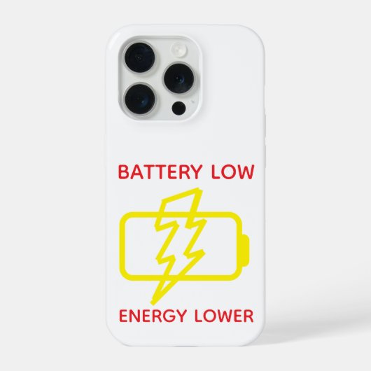 Grappige Minimaal Laag Batterij Waarschuwings Tele iPhone Hoesje (Achterkant)
