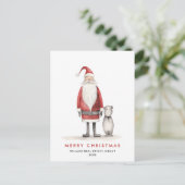 Grappige Minimal Santa Claus Christmas Corporate Briefkaart (Staand voorkant)