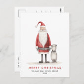 Grappige Minimal Santa Claus Christmas Corporate Briefkaart (Voorkant / Achterkant)