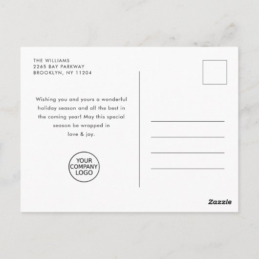 Grappige Minimal Santa Claus Christmas Corporate Briefkaart (Achterkant)
