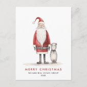 Grappige Minimal Santa Claus Christmas Corporate Briefkaart (Voorkant)