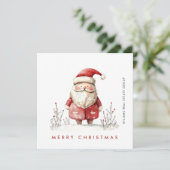 Grappige Minimal Santa Claus Christmas Corporate Feestdagenkaart (Staand voorkant)