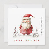 Grappige Minimal Santa Claus Christmas Corporate Feestdagenkaart (Voorkant)