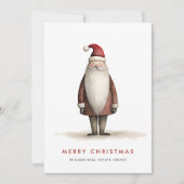 Grappige Minimal Santa Claus Christmas Corporate Feestdagenkaart (Voorkant)