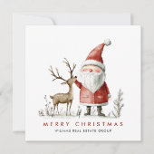 Grappige Minimal Santa Claus Christmas Corporate Feestdagenkaart (Voorkant)