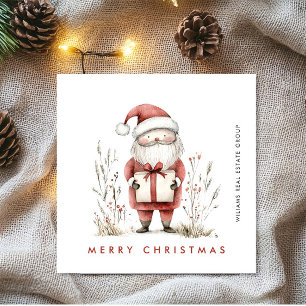 Grappige Minimal Santa Claus Christmas Corporate Feestdagenkaart